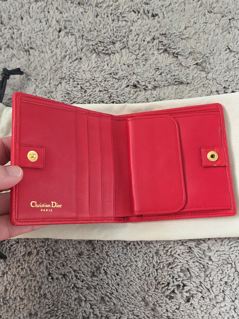 Dior Red Quilted Leather Wallet - Picture 6 of 13